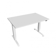 Pracovný stôl Motion, ZO, 3S, 120x61 - 128x80 cm, biela/biela