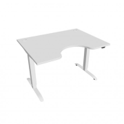Pracovný stôl Motion Ergo, ZO, 2S, 120x70,5-120,5x90 cm, biela/biela