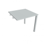 Pracovný stôl Uni k pozdĺ. reťazeniu, 80x75,5x80 cm, sivá/sivá