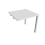 Pracovný stôl Uni k pozdĺ. reťazeniu, 80x75,5x80 cm, biela/sivá