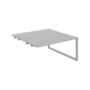 Pracovný stôl UNI O, k pozdĺ. reťazeniu, 160x75,5x160 cm, sivá/sivá