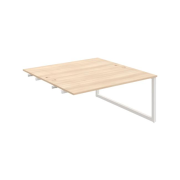 Pracovný stôl UNI O, k pozdĺ. reťazeniu, 160x75,5x160 cm, agát/biela