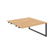 Pracovný stôl UNI O, k pozdĺ. reťazeniu, 160x75,5x160 cm, dub/čierna