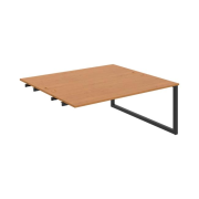 Pracovný stôl UNI O, k pozdĺ. reťazeniu, 180x75,5x160 cm, jelša/čierna