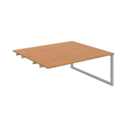 Pracovný stôl UNI O, k pozdĺ. reťazeniu, 180x75,5x160 cm, jelša/sivá