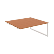 Pracovný stôl UNI O, k pozdĺ. reťazeniu, 180x75,5x160 cm, čerešňa/biela