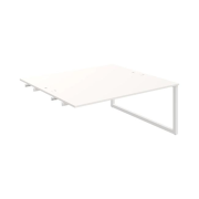 Pracovný stôl UNI O, k pozdĺ. reťazeniu, 180x75,5x160 cm, biela/biela