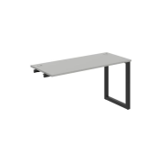 Pracovný stôl UNI O, k pozdĺ. reťazeniu, 140x75,5x60 cm, sivá/čierna