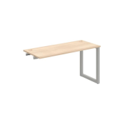 Pracovný stôl UNI O, k pozdĺ. reťazeniu, 140x75,5x60 cm, agát/sivá