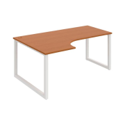 Pracovný stôl UNI O, ergo, pravý, 180x75,5x120 cm, čerešňa/biela