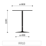Barový stolík Chic RR10, p 80cm, v 110cm, čierny rám, čierna doska