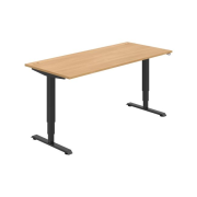Pracovný stôl RUN, ZO, 3S, 180x64,5-130,5x80 cm, dub/čierna