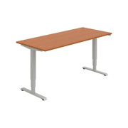 Pracovný stôl RUN, ZO, 3S, 180x64,5-130,5x80 cm, čerešňa/sivá