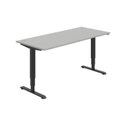 Pracovný stôl RUN, ZO, 3S, 180x64,5-130,5x80 cm, sivá/čierna