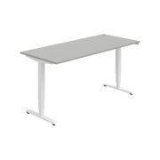Pracovný stôl RUN, ZO, 3S, 180x64,5-130,5x80 cm, sivá/biela