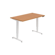 Pracovný stôl RUN, PO, 3S, 140x64,5-130,5x80 cm, jelša/biela