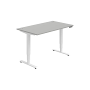 Pracovný stôl RUN, PO, 3S, 140x64,5-130,5x80 cm, sivá/biela