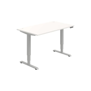 Pracovný stôl RUN, PO, 3S, 140x64,5-130,5x80 cm, biela/sivá