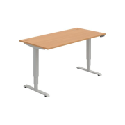 Pracovný stôl RUN, PO, 3S, 160x64,5-130,5x80 cm, buk/sivá