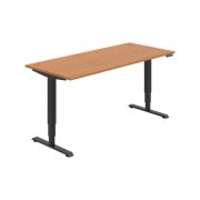 Pracovný stôl RUN, PO, 3S, 180x64,5-130,5x80 cm, jelša/čierna