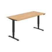 Pracovný stôl RUN, PO, 3S, 180x64,5-130,5x80 cm, dub/čierna