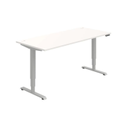 Pracovný stôl RUN, PO, 3S, 180x64,5-130,5x80 cm, biela/sivá
