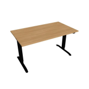 Pracovný stôl Motion, ZO, 2S, 140x70,5-120,5x80 cm, dub/čierna