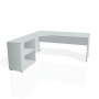 Pracovný stôl Gate, ergo, pravý, 180x75,5x200 cm, sivá/sivá