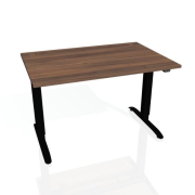Pracovný stôl Motion, ZO, 2S, 140x70,5-120,5x80 cm, orech/čierna