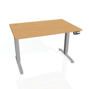 Pracovný stôl Motion, PO, 3S, 120x61 - 128x80 cm, buk/sivá