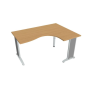 Pracovný stôl Flex, ergo, ľavý, 160x75,5x120 (80x60) cm, buk/kov
