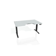 Pracovný stôl Motion Ergo, PO, 2S, 140x70,5-120,5x90 cm, sivá/čierna