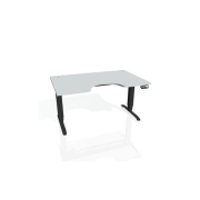 Pracovný stôl Motion Ergo, PO, 3S, 140x61-128x90 cm, sivá/čierna