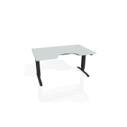 Pracovný stôl Motion Ergo, ZO, 3S, 180x61-128x90 cm, sivá/čierna