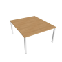 Pracovný stôl Uni, zdvojený, 140x75,5x160 cm, dub/biela