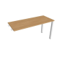 Pracovný stôl Uni k pozdĺ. reťazenie, 140x75,5x60 cm, dub/sivá