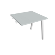 Pracovný stôl UNI A, k pozdĺ. reťazeniu, 80x75,5x80 cm, sivá/biela