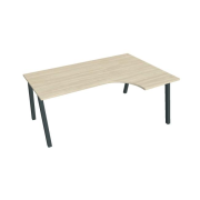 Pracovný stôl UNI A, ergo, ľavý, 180x75,5x120 cm, agát/čierna