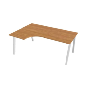 Pracovný stôl UNI A, ergo, pravý, 180x75,5x120 cm, jelša/biela