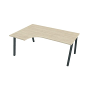 Pracovný stôl UNI A, ergo, pravý, 180x75,5x120 cm, agát/čierna
