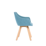 Čalúnené kreslo Wind Wood, drevené nohy, látka VIS021 modrá