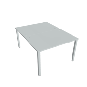 Pracovný stôl Uni, zdvojený, 120x75,5x160 cm, sivá/sivá