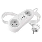 Predlžovací kábel 2 zásuvky+2×USB-A+1×USB-C 1,4 m