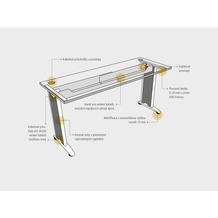 Pracovný stôl Flex, 80x75,5x80 cm, dub/kov