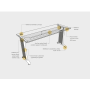 Pracovný stôl Flex, 140x75,5x60 cm, sivý/kov