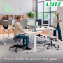 Paraván k stolu Leitz 70x80cm, sivý