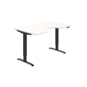 Pracovný stôl Motion Ergo, PO, 2S, 140x70,5-120,5x90 cm, biela/čierna