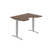 Pracovný stôl Motion Ergo, ZO, 2S, 120x70,5-120,5x90 cm, orech/sivá