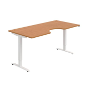 Pracovný stôl Motion Ergo, ZO, 2S, 180x70,5-120,5x90 cm, jelša/biela