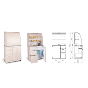 Kuchynka s chladničkou ľavá, 100x189,1x60 cm, biela/biela